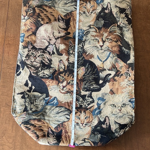 Cat Tote Bag Crazy Cat Lady Pet Teacher Vet Reusable Tapestry Grannycore cottage - Picture 7 of 8